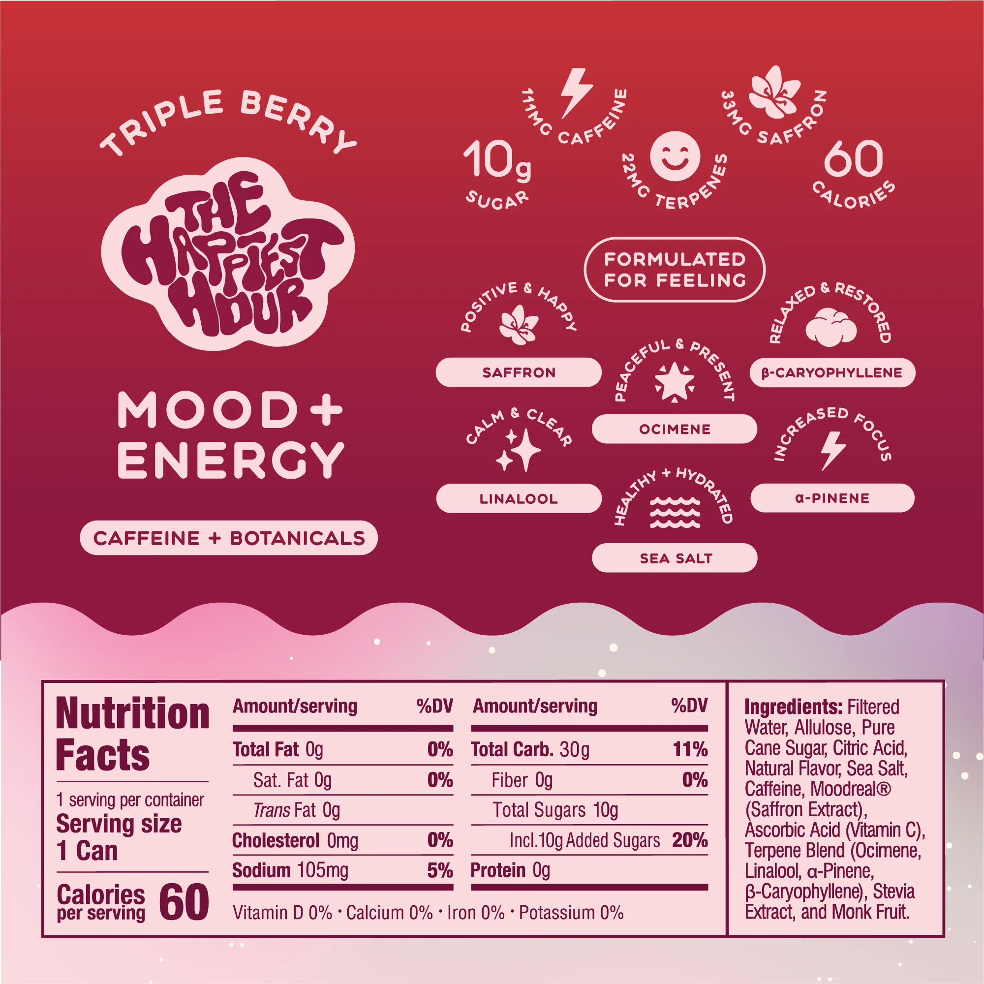 Triple Berry - Mood + Energy Infused with Saffron + Botanicals, Low Sugar - Image 3